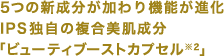 5つの新成分が加わり機能が進化
IPS独⾃の複合美肌成分
「ビューティブーストカプセル※2」